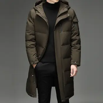 Down Jacket Fashion Long Stand-up Collar Zipper Thermal Cardigan Coat